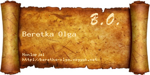 Beretka Olga névjegykártya