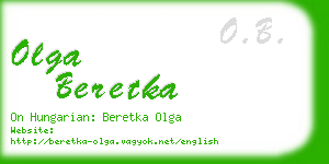 olga beretka business card